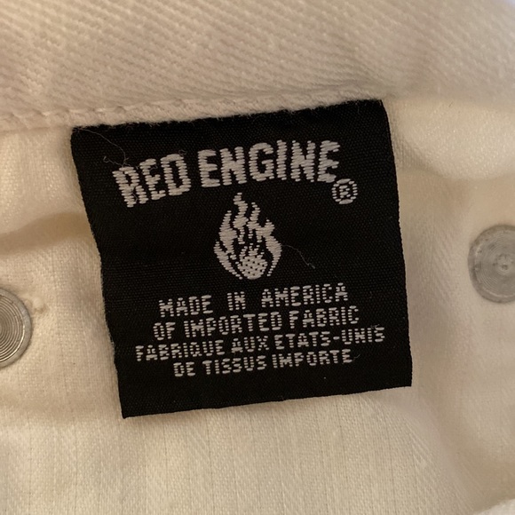 Red Engine White Crop/Capri jeans Size 29 - Picture 9 of 10